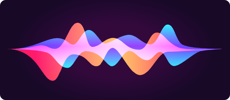 bright waveform with several colors on a dark plum colored background